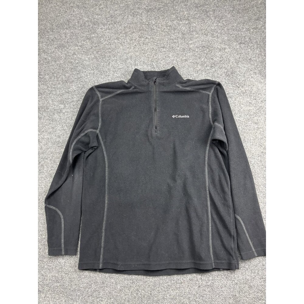 Columbia‎ Sweater Mens Medium Black Fleece Half Zip Pullover Outdoors Hiking